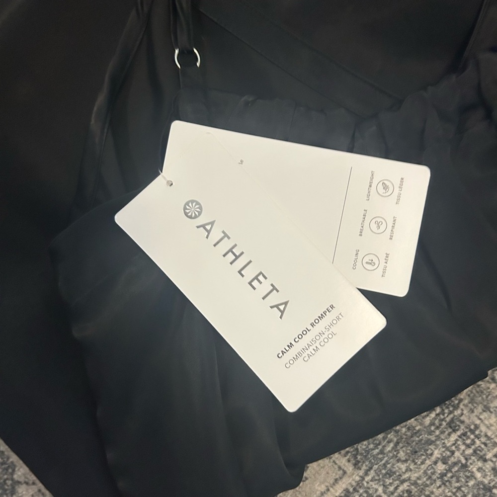 Athleta Black Wide-Leg Jumpsuit with V-Neckline - Picture 3 of 3